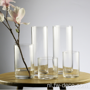 Luxe helder glazen vaas decoratieve cilindervaas